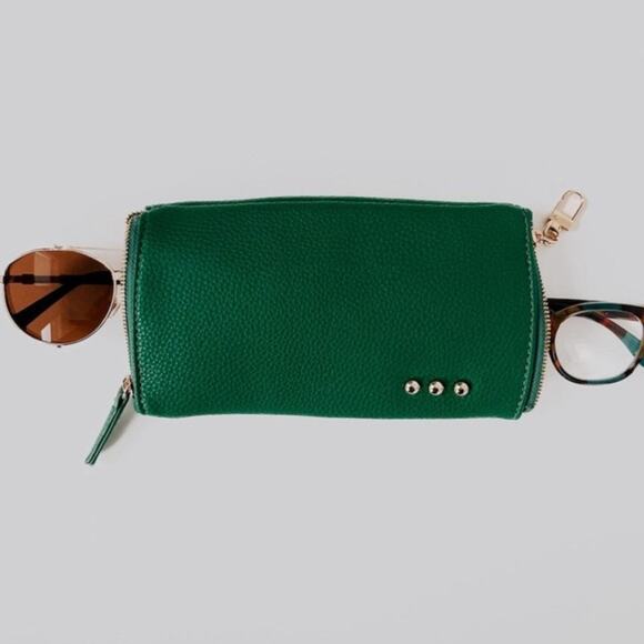 Skyla Dual Glasses Case Holder Emerald Green - Picture 2 of 3